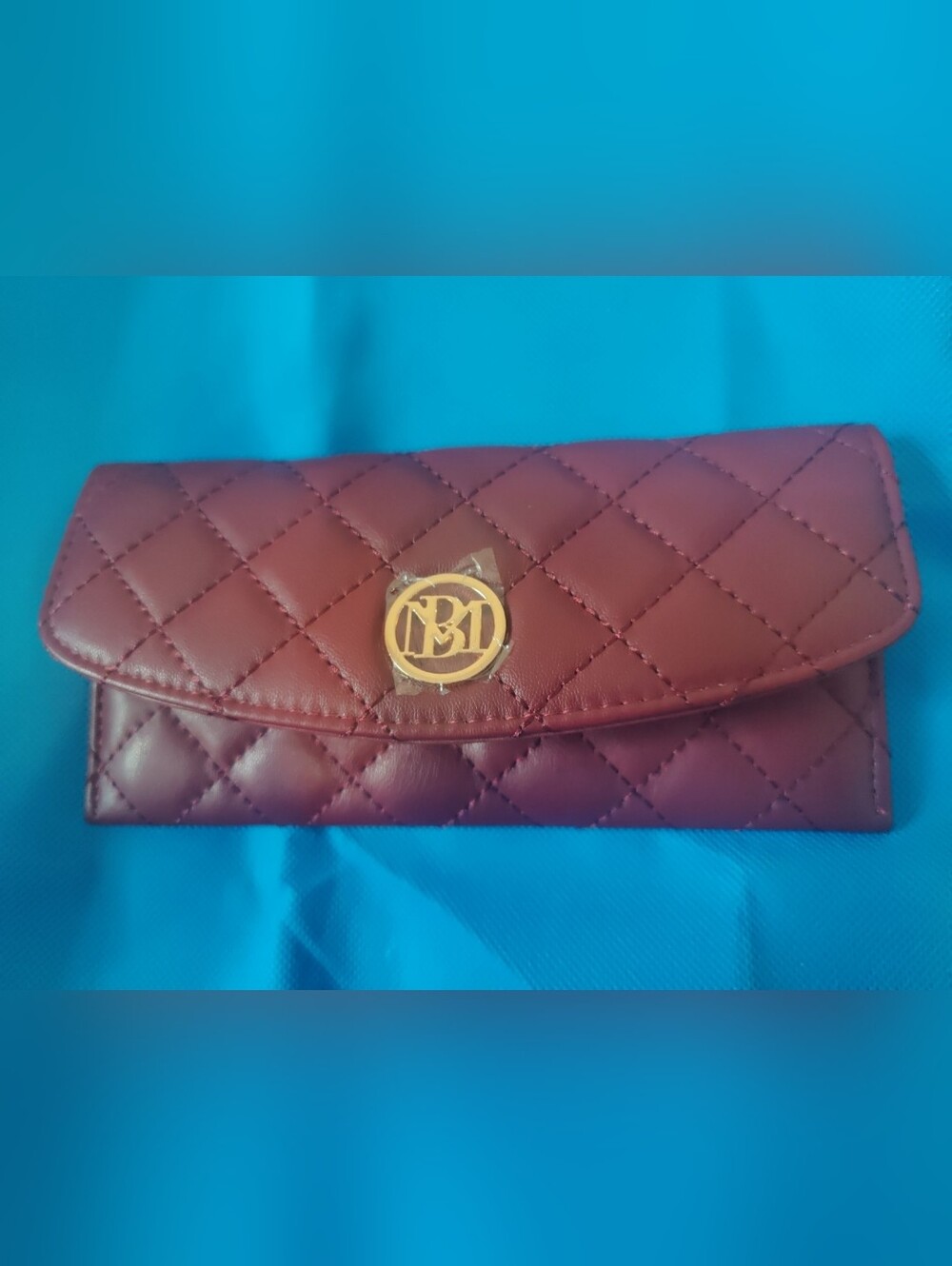 NWT Studio Badgley Mischka Wine Quilted Wallet Clutch